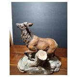 1980 W. D. Gaither Turkey Gobbler statue for National wild Turkey Federation and 1983 Austin Nichols Wild turkey and bobcat #2 liquor decanter and 1989 Ski Country Single Elk liquor decanter