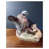 1980 W. D. Gaither Turkey Gobbler statue for National wild Turkey Federation and 1983 Austin Nichols Wild turkey and bobcat #2 liquor decanter and 1989 Ski Country Single Elk liquor decanter