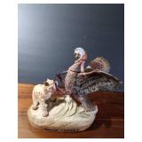 1980 W. D. Gaither Turkey Gobbler statue for National wild Turkey Federation and 1983 Austin Nichols Wild turkey and bobcat #2 liquor decanter and 1989 Ski Country Single Elk liquor decanter