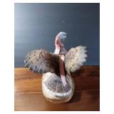 1980 W. D. Gaither Turkey Gobbler statue for National wild Turkey Federation and 1983 Austin Nichols Wild turkey and bobcat #2 liquor decanter and 1989 Ski Country Single Elk liquor decanter