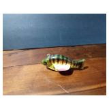 Signed Perch decoy with metal fins