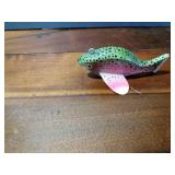 Fishing spearing Signed decoy with metal fins