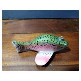 Fishing spearing Signed decoy with metal fins