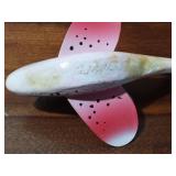 Fishing spearing Signed decoy with metal fins