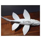 Fishing spearing Signed decoy with metal fins