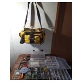 Gander Mountain cloth tackle box with 4 organizer boxes full of tackle