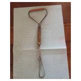 Vintage brass spring balance hanging fish scale