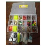 Daredevils and other fish making supplies in plastic organizer