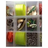 Daredevils and other fish making supplies in plastic organizer