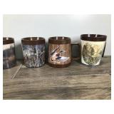 Lot of 8 Vintage Coffee Mugs/Cups with Wildlife Pictures  - Thermo Serv - Royal Crest - Flambeau