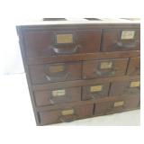 (EW6) Antique Wood 15-Drawer Cabine...