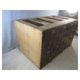 (EW6) Antique Wood 15-Drawer Cabine...