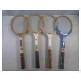 (H-1) 4 Vintage Wood Wilson Tennis ...