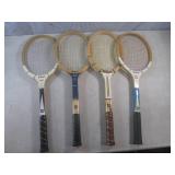 (H-1) 4 Vintage Wood Wilson Tennis ...