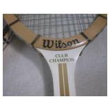 (H-1) 4 Vintage Wood Wilson Tennis ...