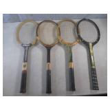 (H-2) 4 Vintage Wood Wilson Tennis ...