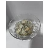 75 Vintage Bulova Watch Crystals w. Covered Dish