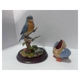 Japan Lusterware Toothpick Holder and Resin Bluebird