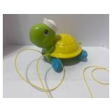 1977 Fisher Price Plastic Tag Along Turtle Pull Toy