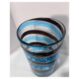 Vintage MCM Murano Style Art Glass Swirl 10" Vase