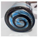 Vintage MCM Murano Style Art Glass Swirl 10" Vase