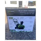 NEW IN BOX Greenworks 40V 20" Cordless Battery Single Stage Snow Blower (No Battery or Charger) Retail $359.99