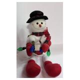 Snowman Shelf Sitter with Lights. Battery Operated