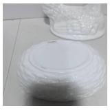 Two Milk Glass Hen on Nest 6" and 5"