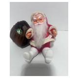 Vintage Sitting Santa w Gift Bag 5 1/2"