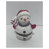 Wonderful Porcelain Snowman Trinket Box 3"