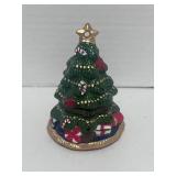 Beautiful Porcelain Green Christmas Tree Trinket Box