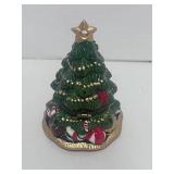 Beautiful Porcelain Green Christmas Tree Trinket Box