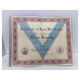 1943 WWII Certificate of Farm War Service