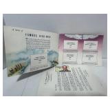 1937 HJ Heinz Co Famous Air Pilots Stamp Card Booklet with letter and 2 Stamps