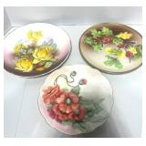 3 Beautiful Flower Plates Austria