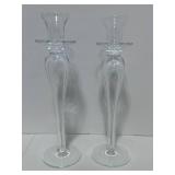 2 St. Louis Crystal Candlesticks 13"
