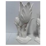 Pair of Fitz and Floyd  MCMLXVI Ceramic Tulip Candle Holders