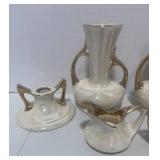 6pc Pearl China 22K Gold Trim Set