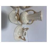 6pc Pearl China 22K Gold Trim Set