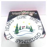 Porcelain Holiday Platter All Hearts Come Home at Christmas