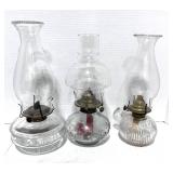 Three Vintage Oil Lamps