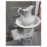 Vintage Washstand with Basin and Pitcher
