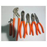 6pc Plier, channel lock and wrench ...