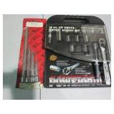 14pc 3/8in drive metric socket set with 4 pc 3/8in socket extension set
