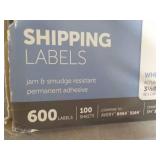 600 White Shipping Labels...