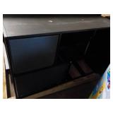 Black Desk with Top and Side Stands...