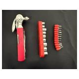 Portable Tool Box with Protocol Multitool, Bits, Emergency Hammer, Ryobi Charger, and Accessories