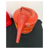 Group of 4 Red Gas Cans and Safety Containers with Spouts
