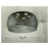 Home Decorators 5-Light Flush Mount Chrome Rain Glass Fixture
