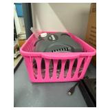 Plastic 3 Shelf Rack w Misc Household Contents Inc Nike Training Belt, Hats, Tin, Animal Figurines & Bank & More